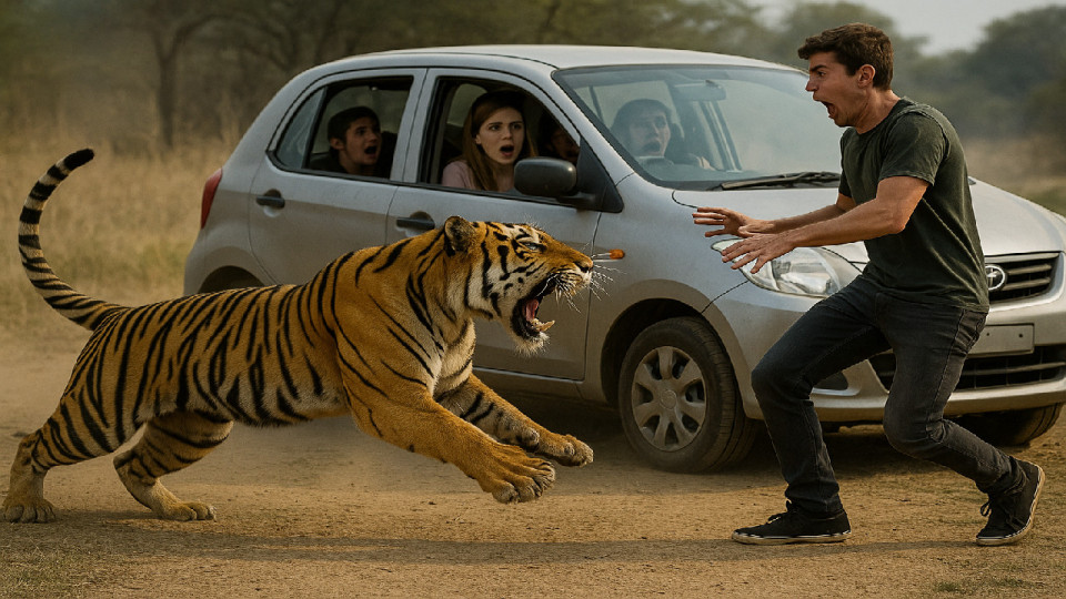 Reel Turns into Horror as Tiger Drags Boy Away; Friends Frozen in Fear