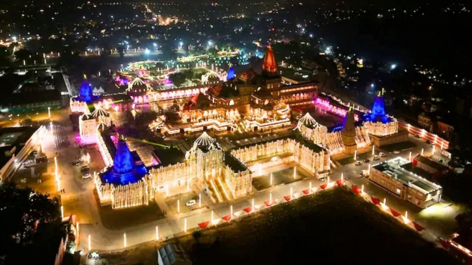 Ayodhya Glows in Majestic Preparations as Spectacular Images Surface Ahead of the Hoisting