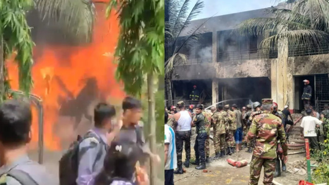 Bangladesh Air Force Jet Crashes Into School in Dhaka, 19 Dead, Over 100 Injured