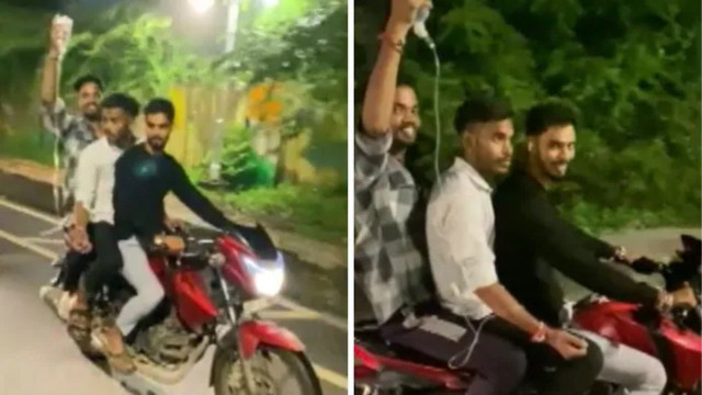 Gwalior: Men Take Hospitalised Friend with IV Drip on Bike Ride, Video Goes Viral