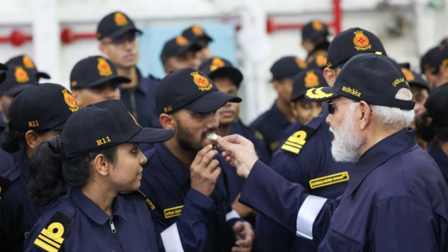 India Illuminated with Diyas, Delhi Chokes on Pollution; PM Celebrates Diwali with Navy