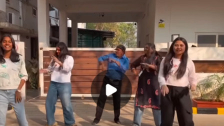Guard Jumps In Amidst Girls Making Reels, Dances to 'Baby Doll'