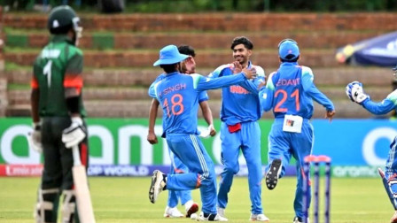 ICC U-19 World Cup: Pakistan stumbles in difficult chase as India gains upper hand