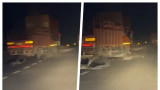 Aligarh Canter-Truck Crash on Yamuna Expressway, Driver Killed as Video Goes Viral