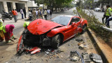 Hyderabad: Ferrari veers out of control in Jubilee Hills; several injured, multiple vehicles damaged