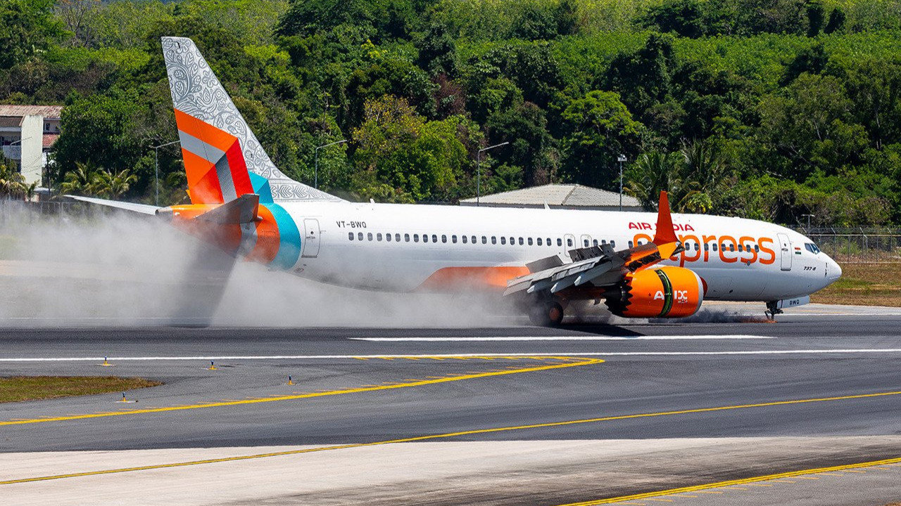 Air India Express plane makes hard landing at Phuket airport; nose gear damaged, wheels broken