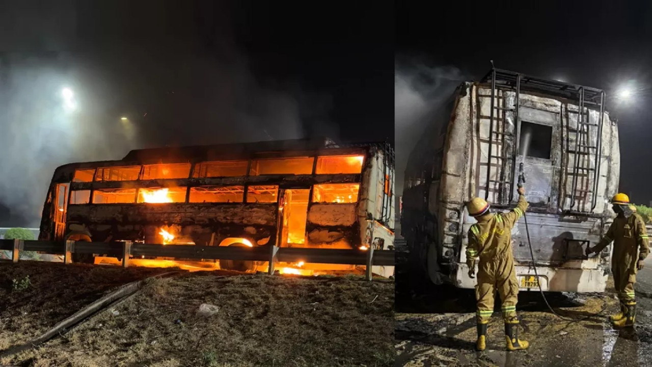 Aligarh Fire accident in Bus