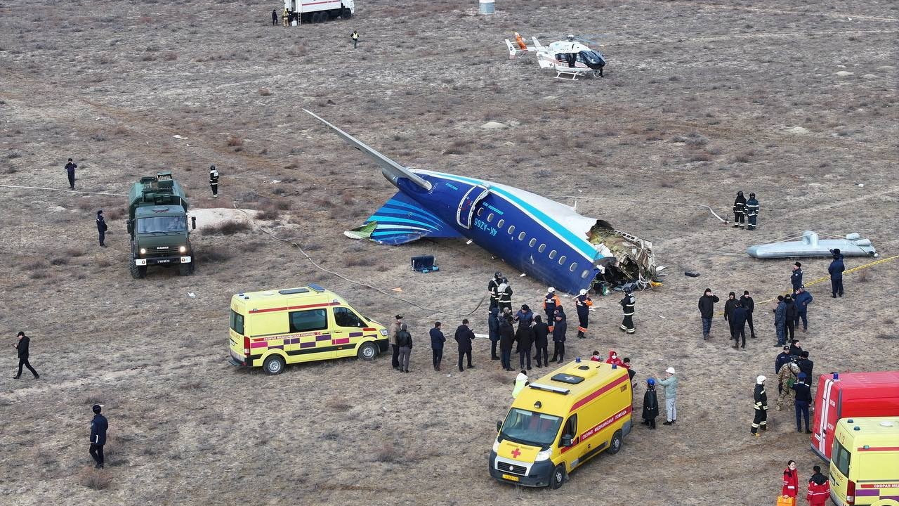Azerbaijan Airlines Flight Crashes Near Aktau with Heavy Casualties