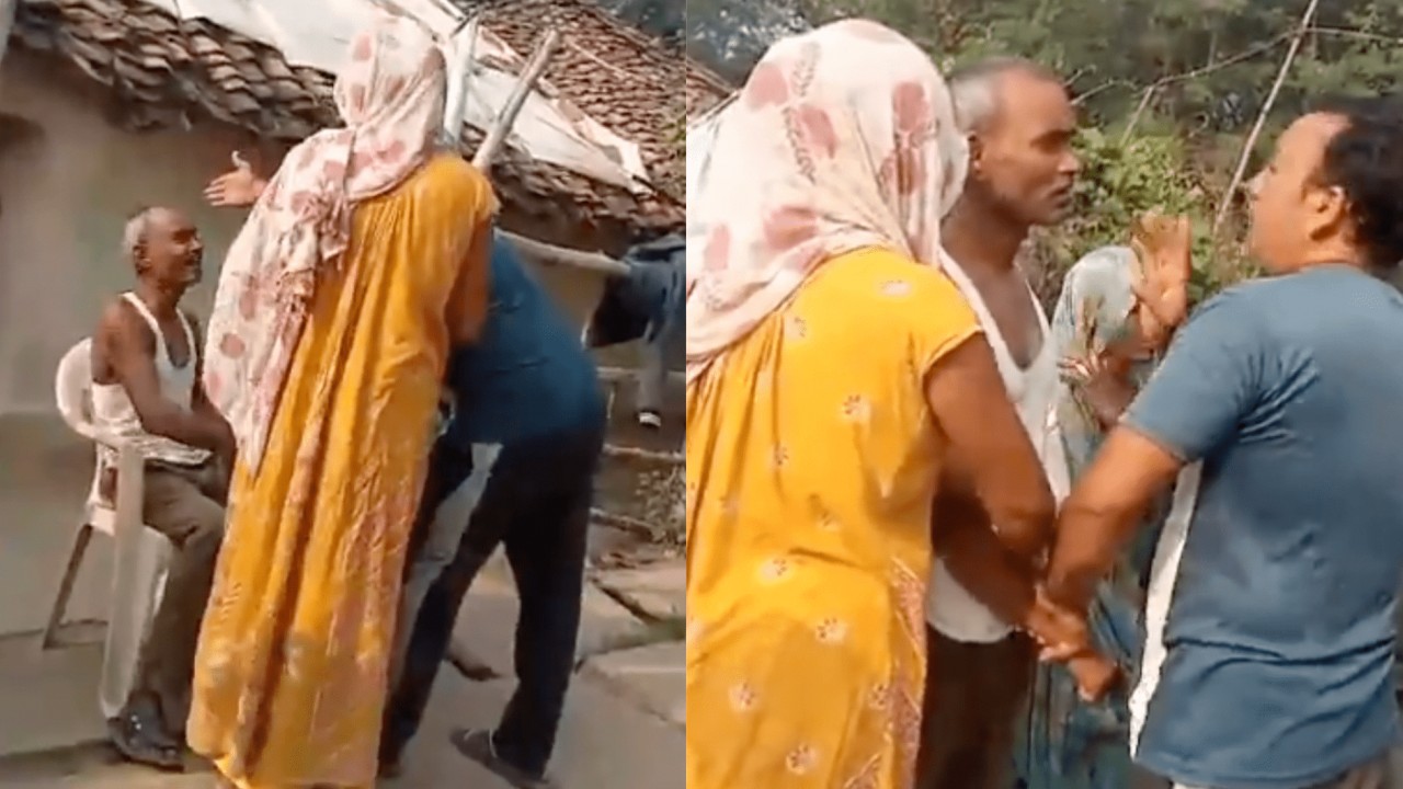 Dalit man sat on chair