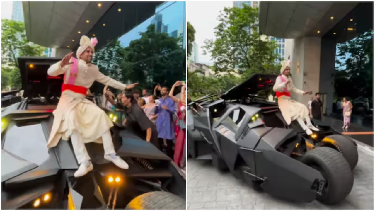 Desi Groom Makes Viral Wedding Entry in Batmobile, Guests Stunned