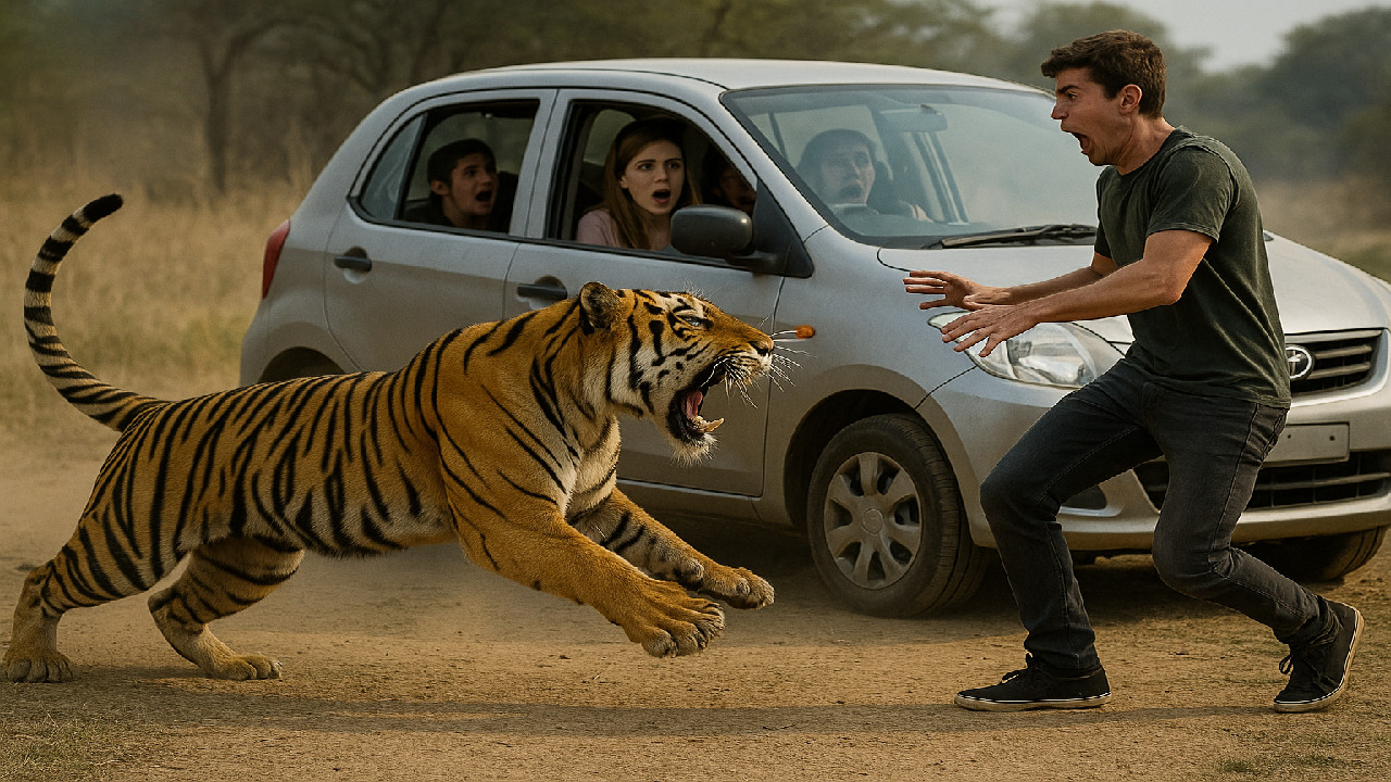 Reel Turns into Horror as Tiger Drags Boy Away; Friends Frozen in Fear