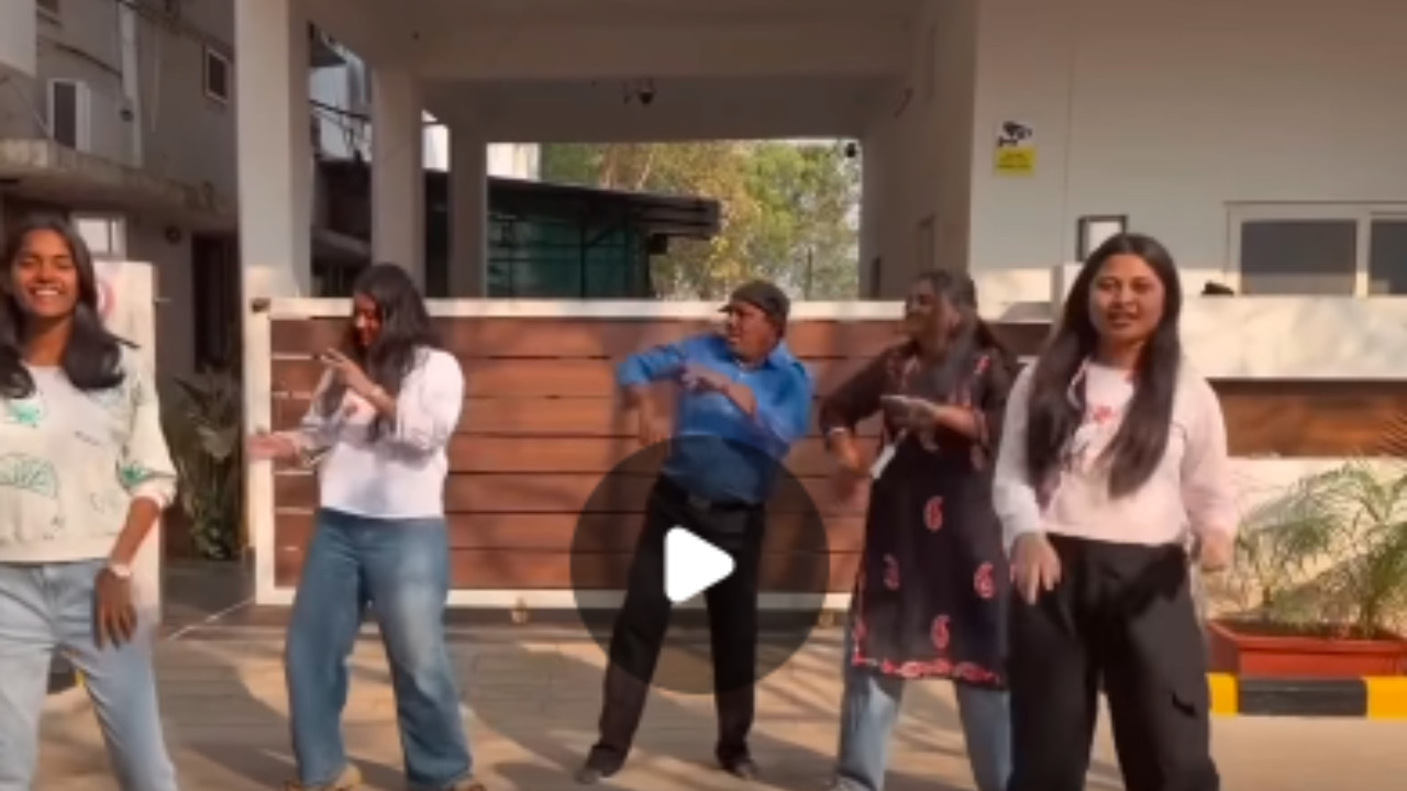 Guard Jumps In Amidst Girls Making Reels, Dances to 'Baby Doll'
