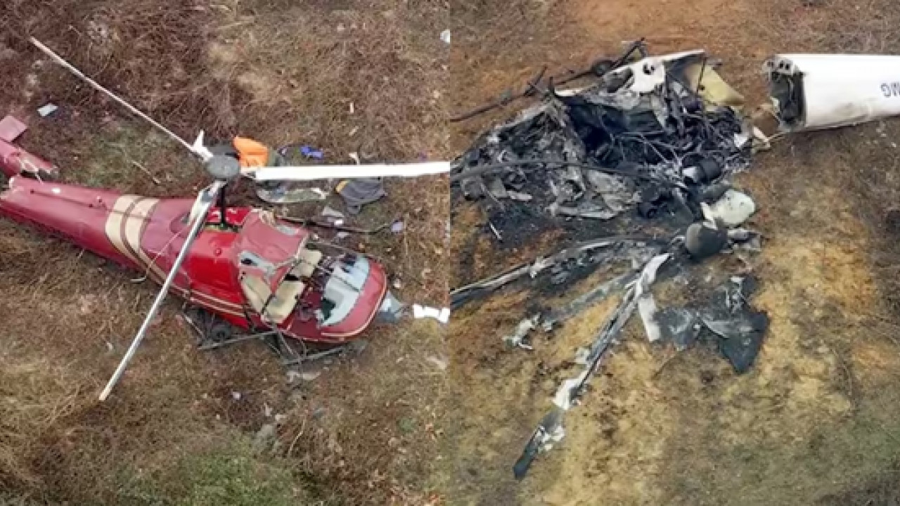 Caught on Camera: Helicopters Collide Over NJ Airport, One Pilot Dead