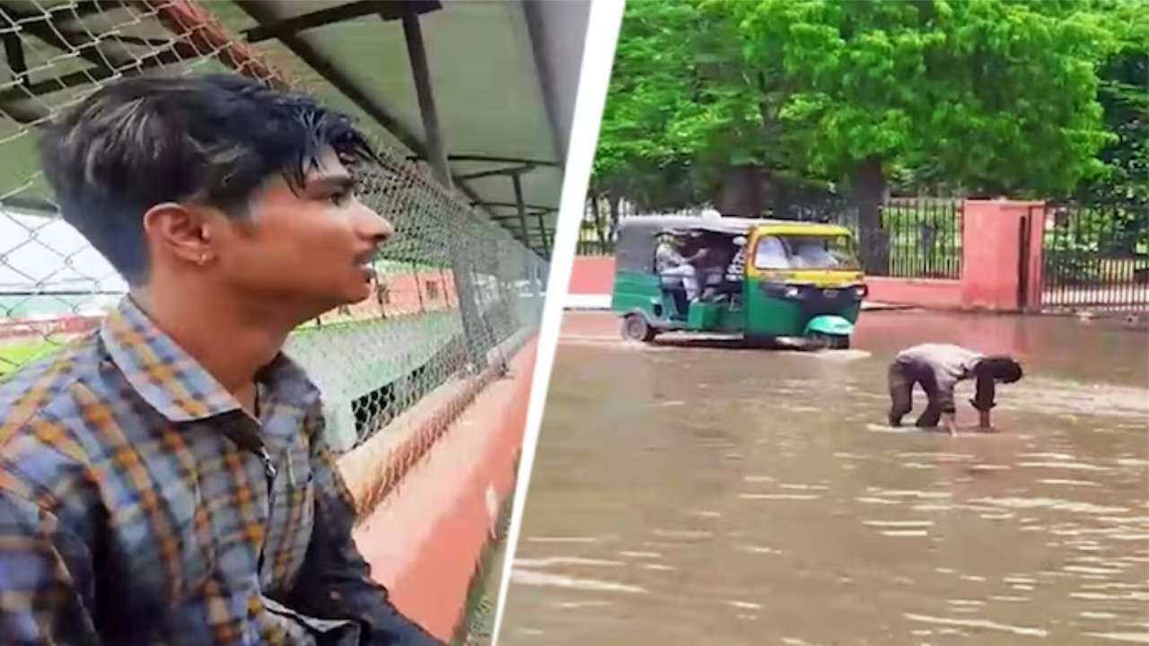 Jaipur Man Breaks Down After Losing Phone in Heavy Rain, Searches Desperately