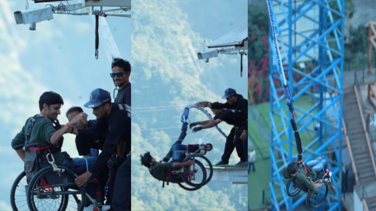 Paralyzed man defies odds with daring 117-meter bungee jump