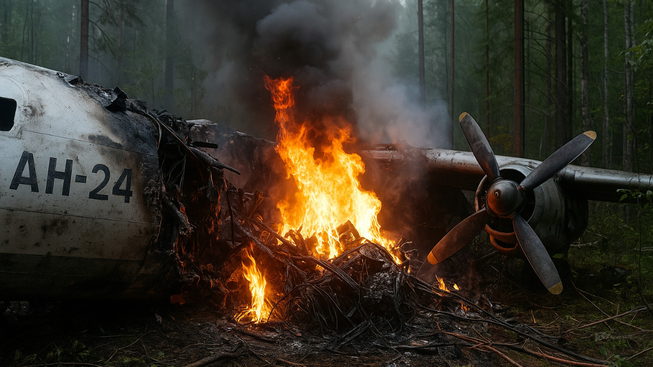 Tragedy in Russia: Wreckage of Missing An-24 Plane Found in Forest, All 43 Feared Dead