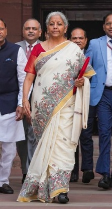 Finance Minister choose a Madhubani artwork design saree 