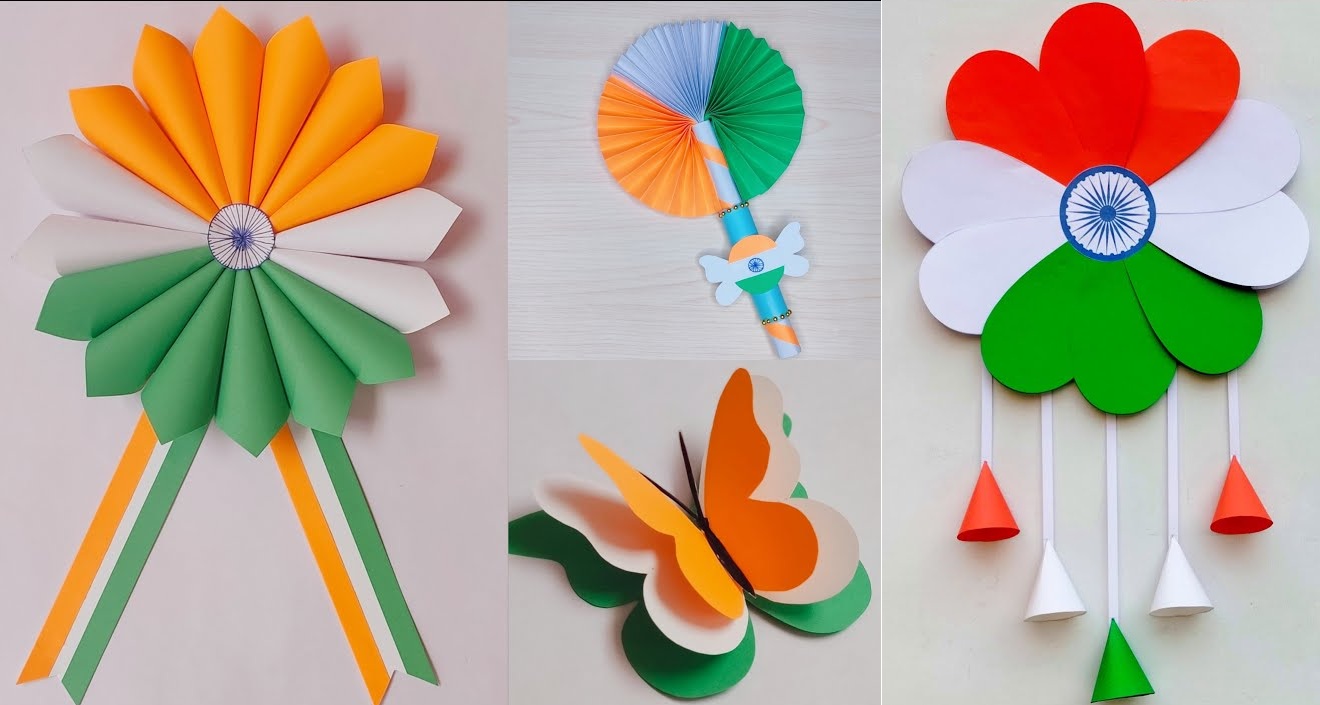 Paper decoration with saffron, white and green sheets
