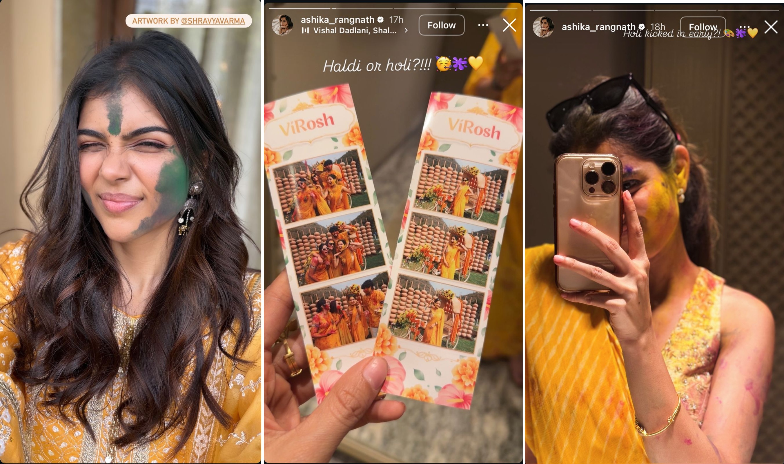 Colourful selfies from Holi celebration Colourful selfies from Holi celebration