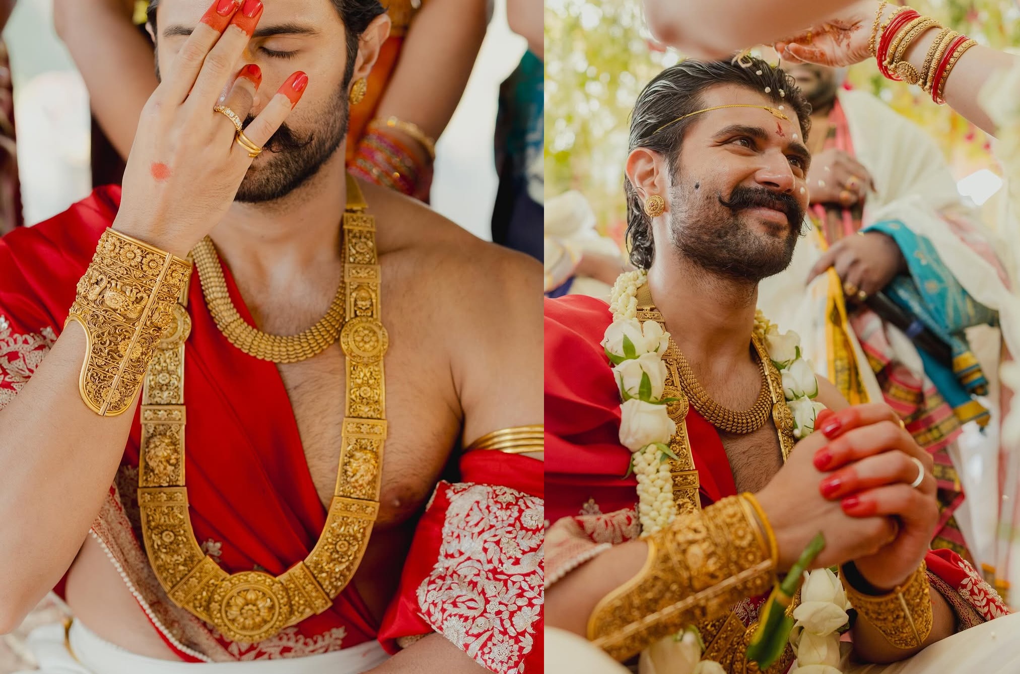 Vijay also wore custom Anamika Khanna looks